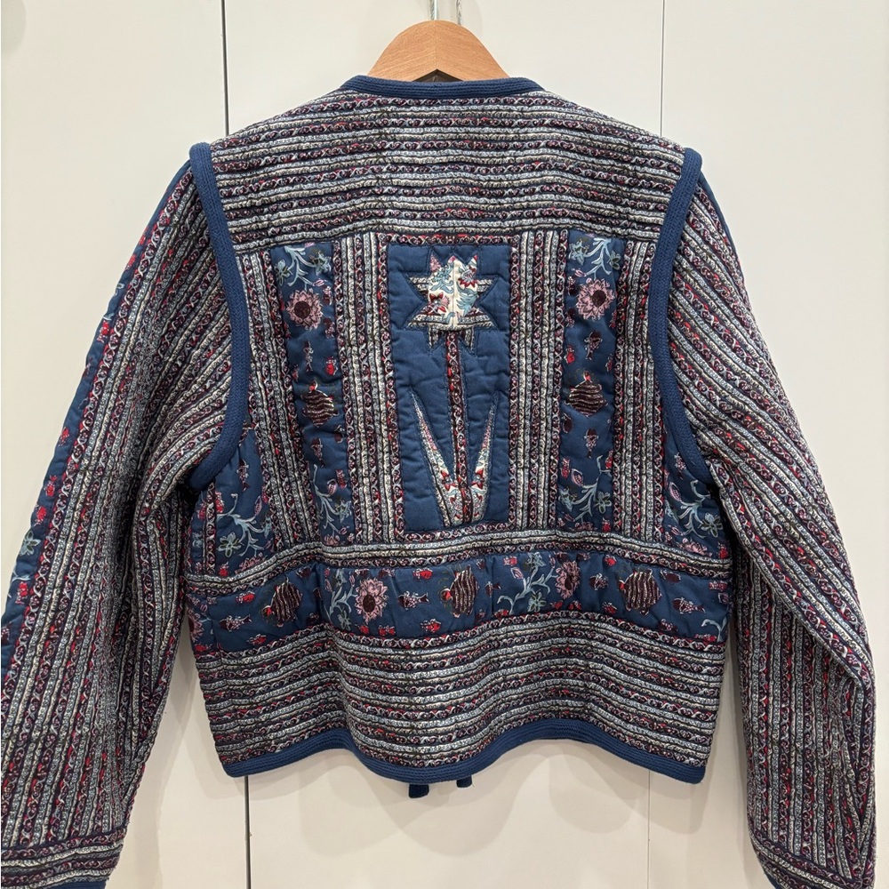 Sea New York blue flower quilted cotton Jacket - Picture 2 of 11